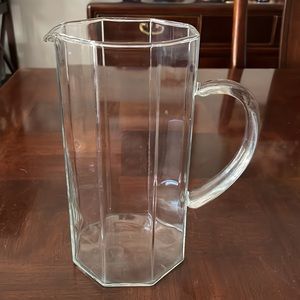 Vintage Arcoroc Octime Glass Water Juice Cocktail Pitcher